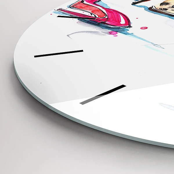 Wanduhr glas rund Element der Weiblichkeit
