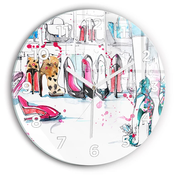 Wanduhr glas rund Element der Weiblichkeit