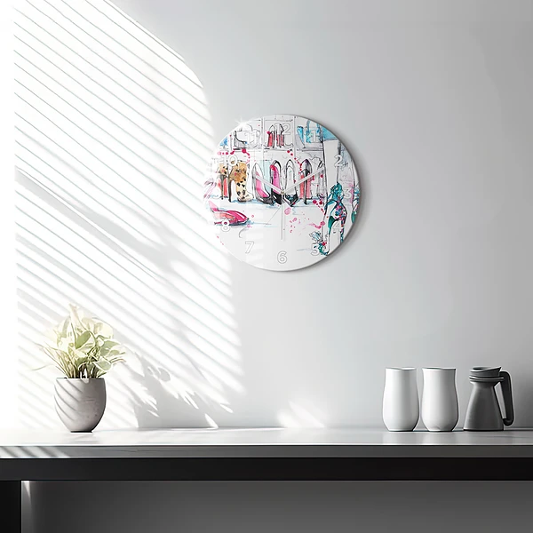 Wanduhr glas rund Element der Weiblichkeit