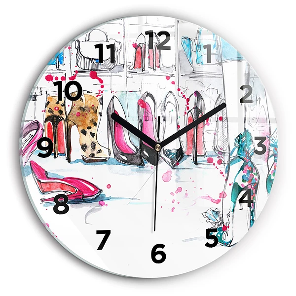 Wanduhr glas rund Element der Weiblichkeit