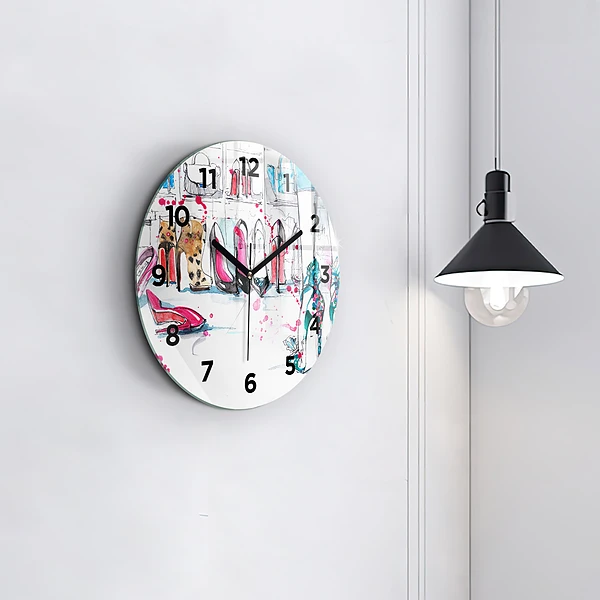 Wanduhr glas rund Element der Weiblichkeit