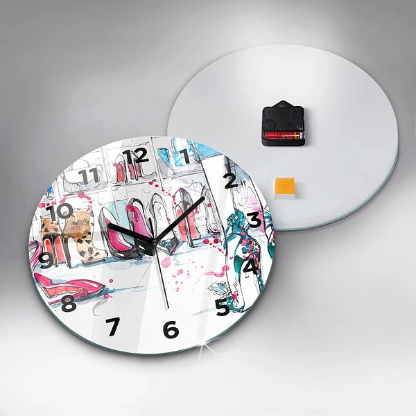 Wanduhr glas rund Element der Weiblichkeit