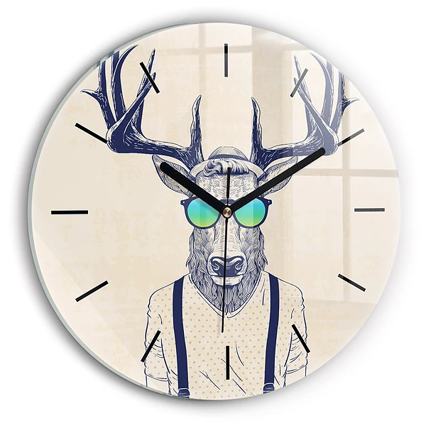 Wanduhr rund mit motiv Abstrakte Hirsche