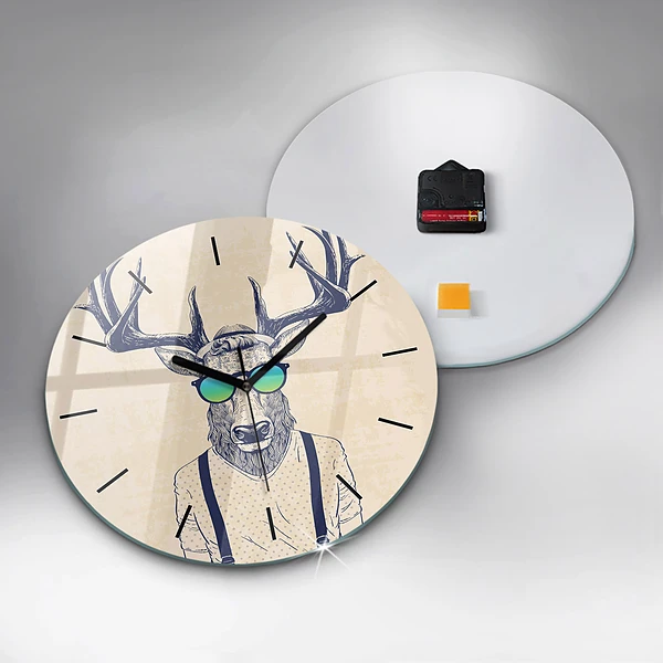 Wanduhr rund mit motiv Abstrakte Hirsche