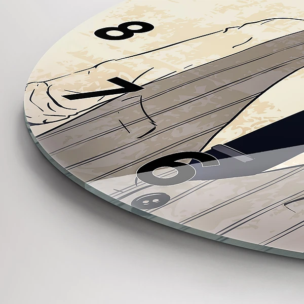 Wanduhr rund Mann mit Bart