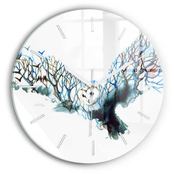 Wanduhr rund mit motiv Freiheit und die Natur der Vögel