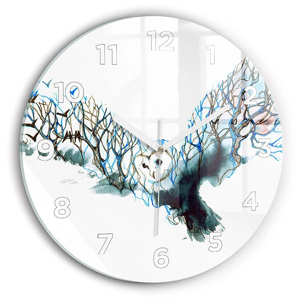 Wanduhr rund mit motiv Freiheit und die Natur der Vögel