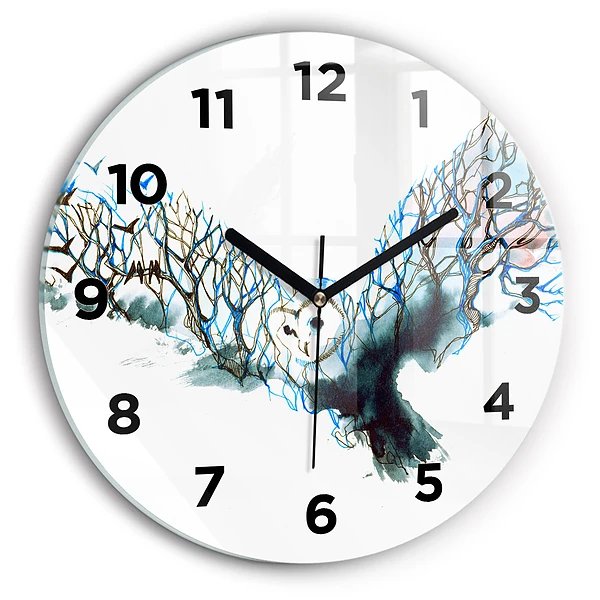 Wanduhr rund mit motiv Freiheit und die Natur der Vögel