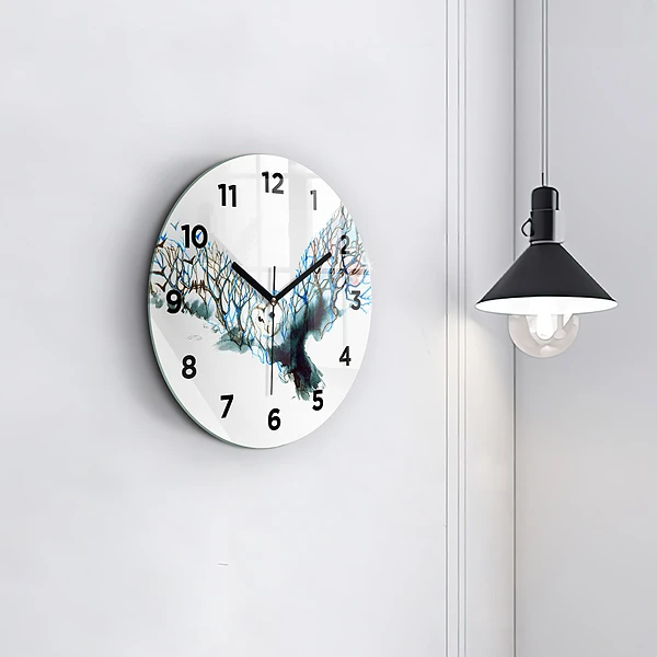 Wanduhr rund mit motiv Freiheit und die Natur der Vögel
