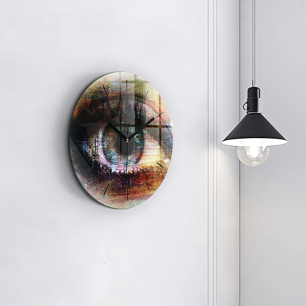 Wanduhr rund mit motiv Straßenkunst Auge