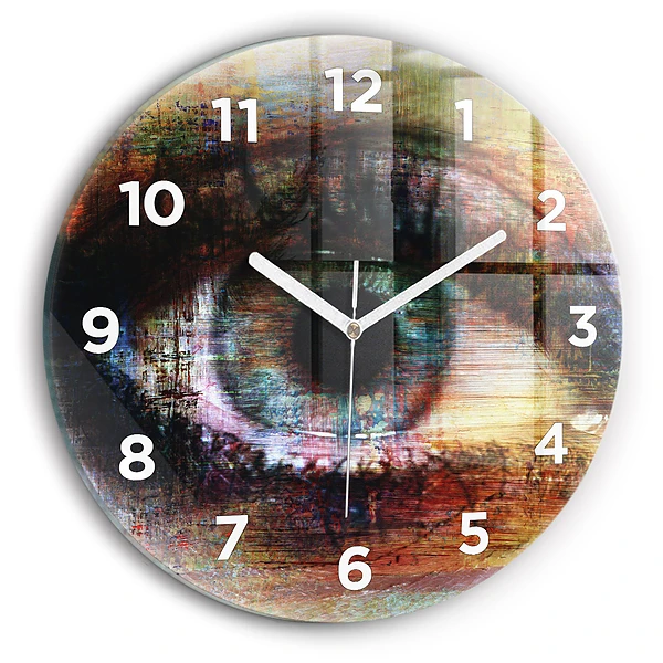 Wanduhr rund mit motiv Straßenkunst Auge