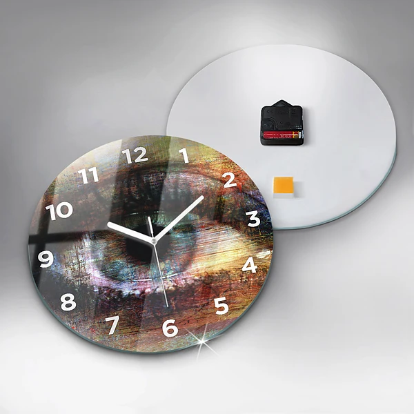 Wanduhr rund mit motiv Straßenkunst Auge