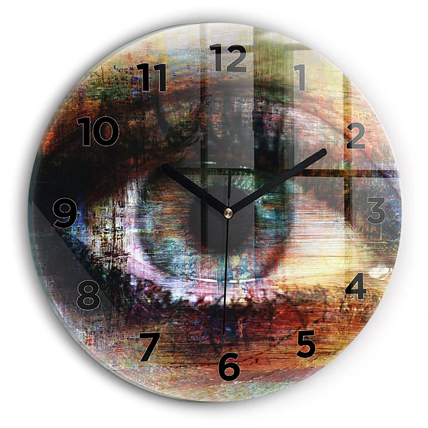 Wanduhr rund mit motiv Straßenkunst Auge