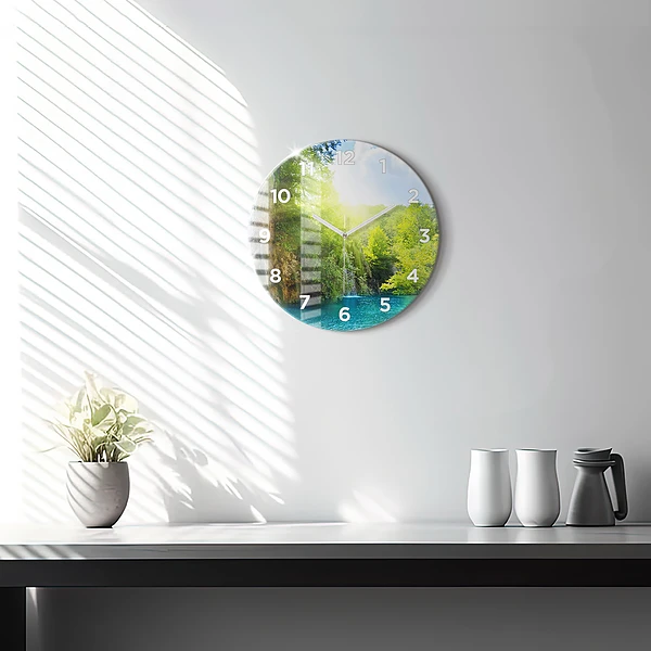 Wanduhr rund mit motiv Lagunenlandschaft