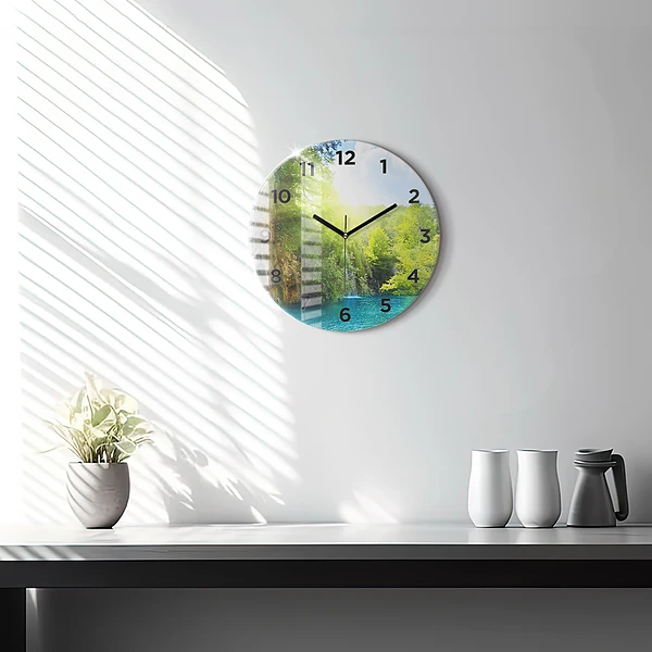 Wanduhr rund mit motiv Lagunenlandschaft