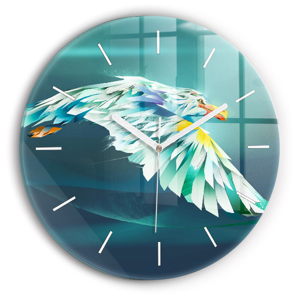 Wanduhr rund Bild eines fliegenden Adlers