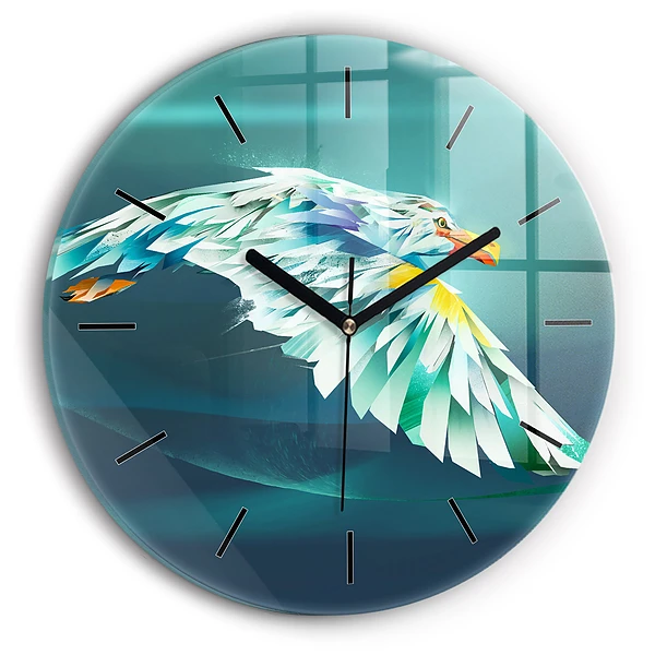 Wanduhr rund Bild eines fliegenden Adlers