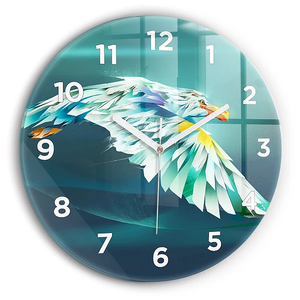 Wanduhr rund Bild eines fliegenden Adlers