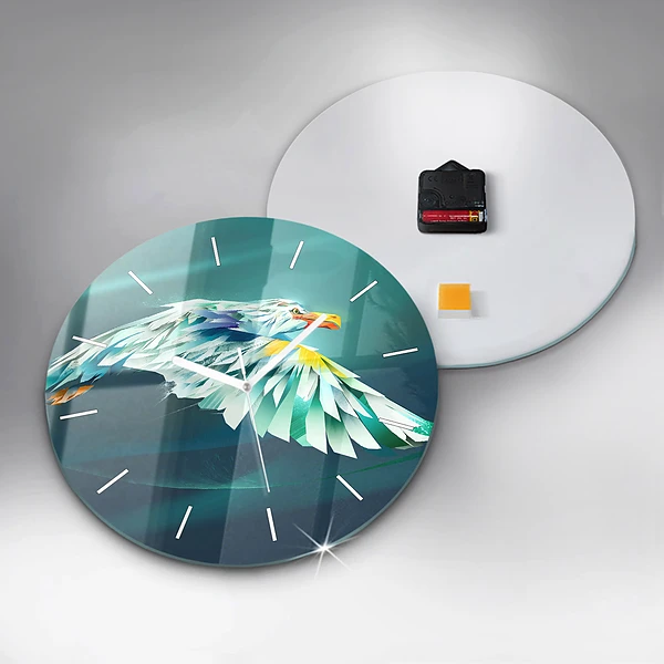 Wanduhr rund Bild eines fliegenden Adlers