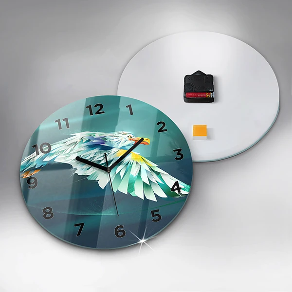 Wanduhr rund Bild eines fliegenden Adlers