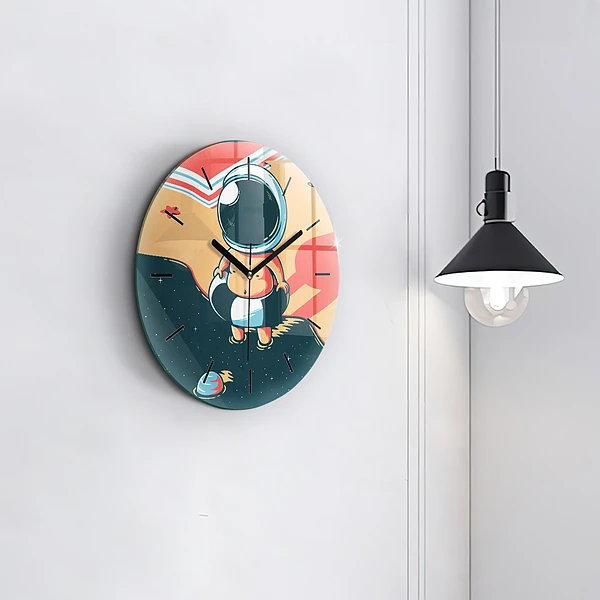 Wanduhr glas rund Phantasie eines Kindes