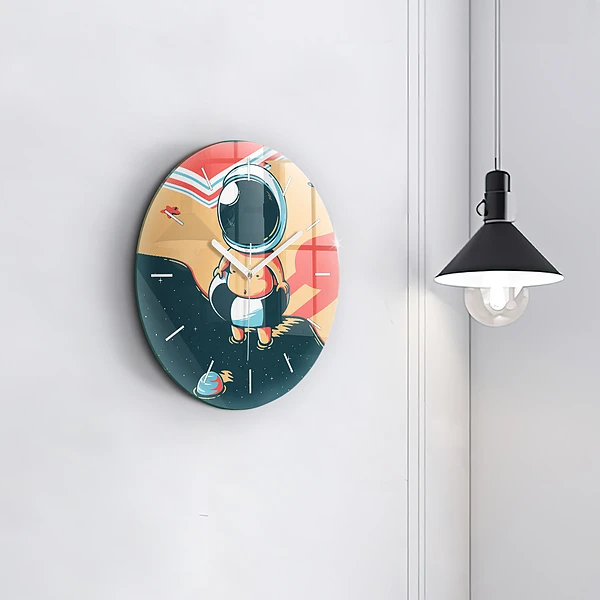 Wanduhr glas rund Phantasie eines Kindes