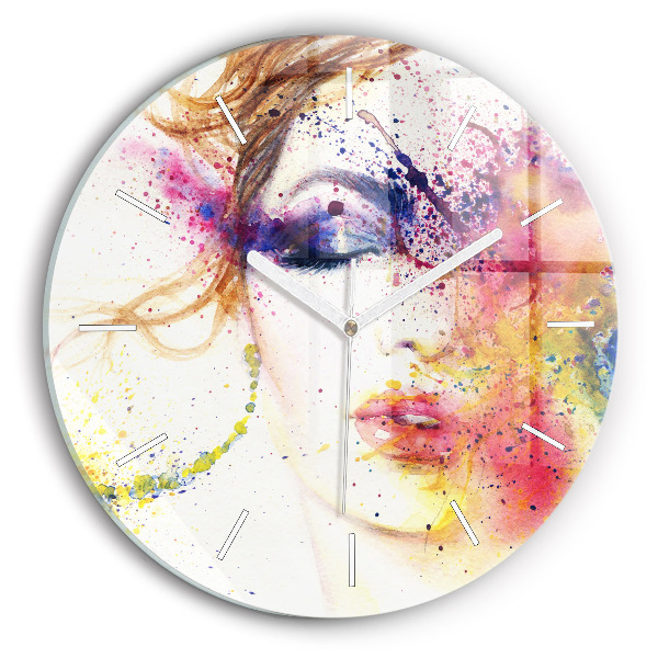 Wanduhr rund mit motiv Porträt einer geheimnisvollen Frau