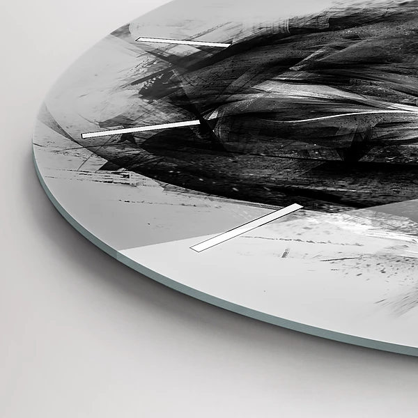 Wanduhr glas rund Gemalter Löwe