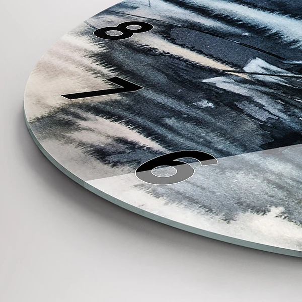 Wanduhr glas rund Winter See Boot