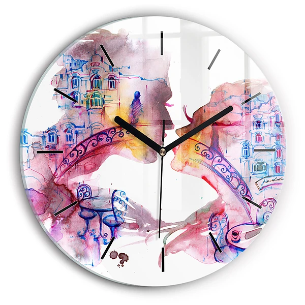 Wanduhr rund Zwei Körper eine Seele