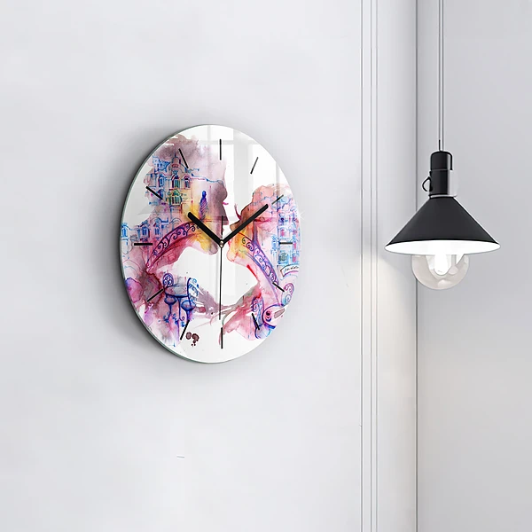 Wanduhr rund Zwei Körper eine Seele