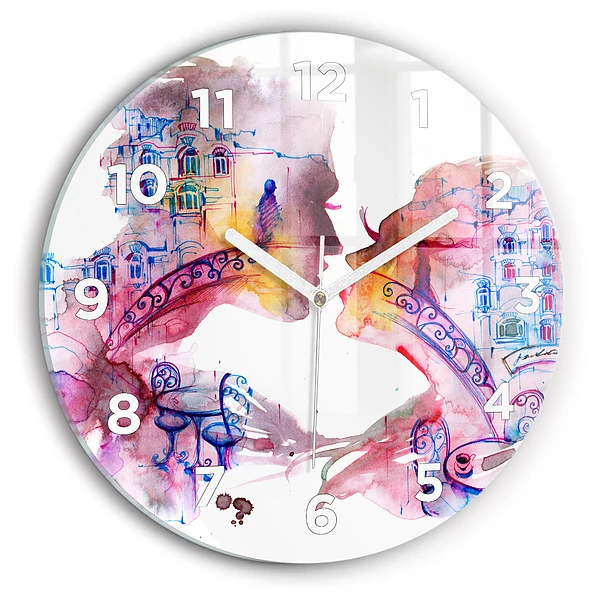 Wanduhr rund Zwei Körper eine Seele