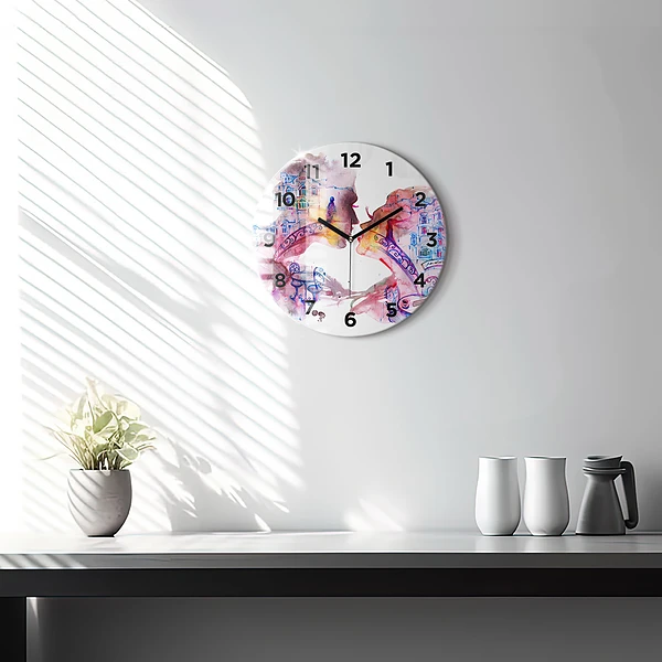 Wanduhr rund Zwei Körper eine Seele
