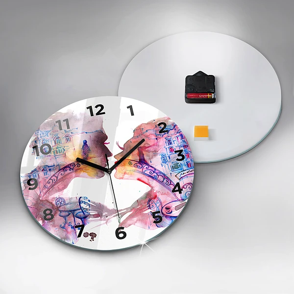 Wanduhr rund Zwei Körper eine Seele