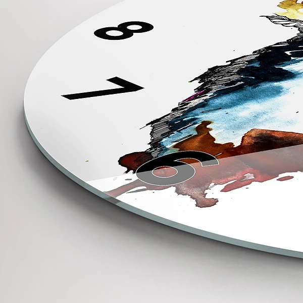 Wanduhr rund Werwolf Vollmond und Luna