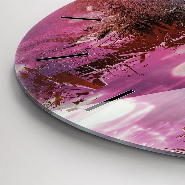 Wanduhr glas rund Cyberspace