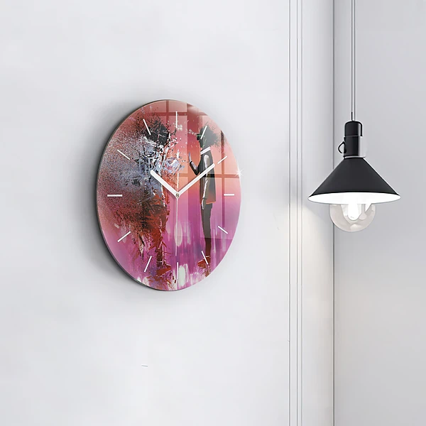 Wanduhr glas rund Cyberspace