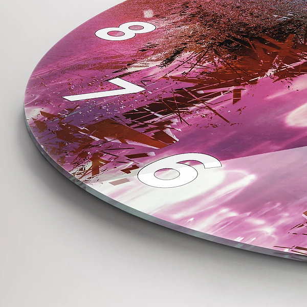 Wanduhr glas rund Cyberspace