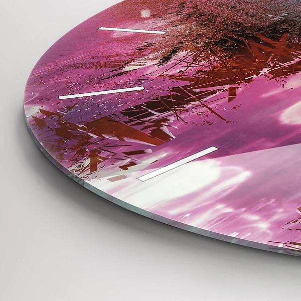 Wanduhr glas rund Cyberspace
