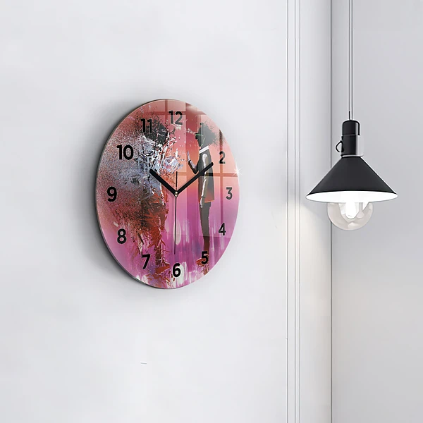 Wanduhr glas rund Cyberspace