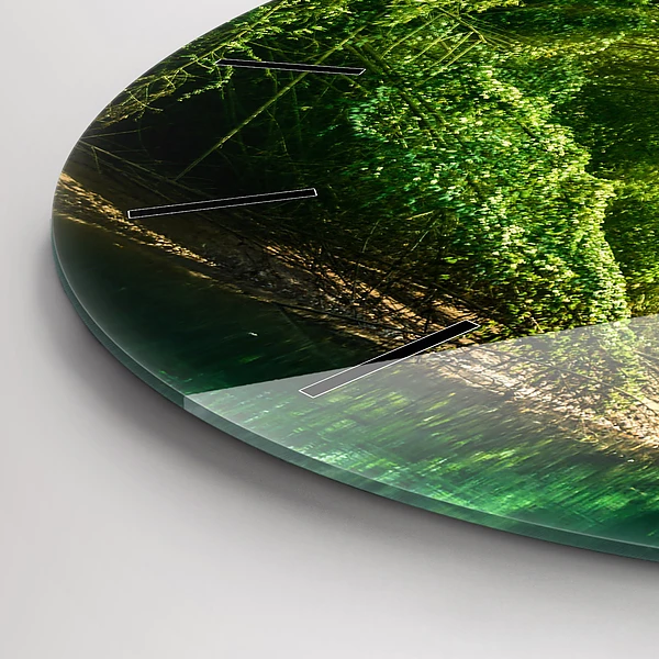 Wanduhr glas rund Friedliche Natur