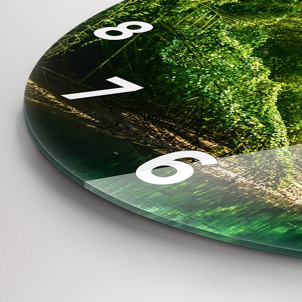Wanduhr glas rund Friedliche Natur