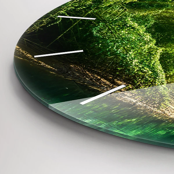 Wanduhr glas rund Friedliche Natur