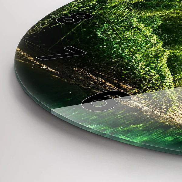 Wanduhr glas rund Friedliche Natur
