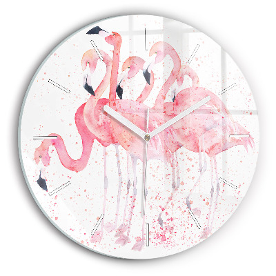 Wanduhr rund mit motiv Flamingo-Cluster