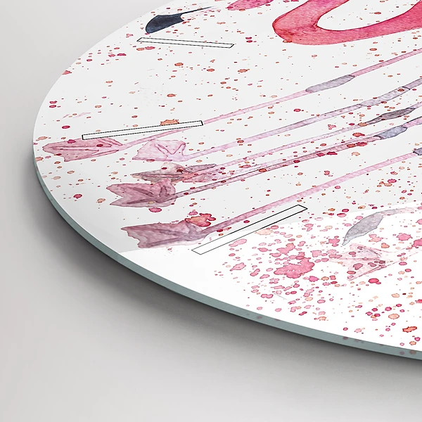 Wanduhr rund mit motiv Flamingo-Cluster