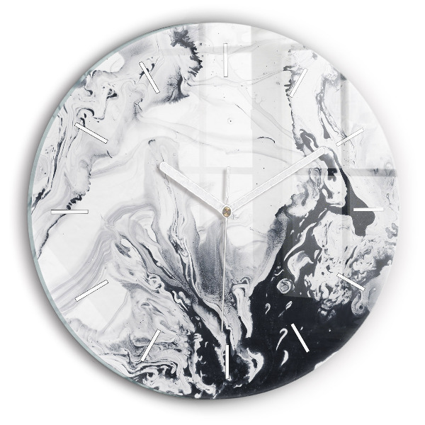 Wanduhr rund Abstrakte Tintenmurmel