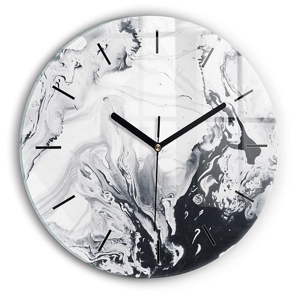 Wanduhr rund Abstrakte Tintenmurmel