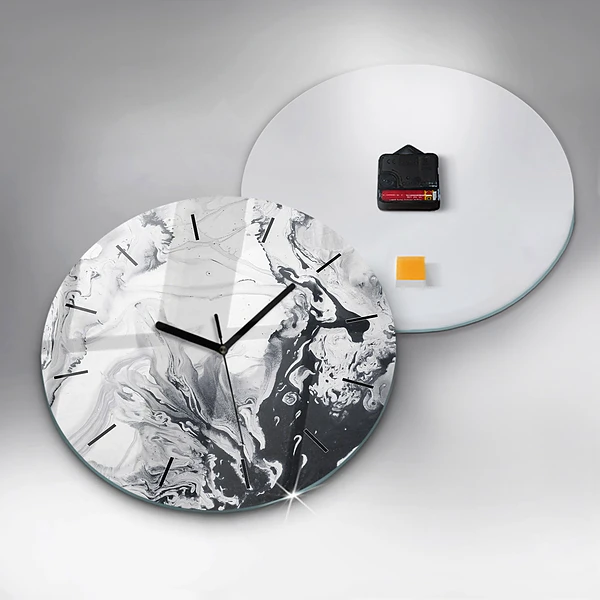Wanduhr rund Abstrakte Tintenmurmel
