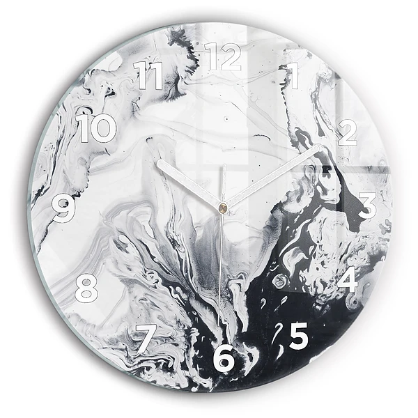 Wanduhr rund Abstrakte Tintenmurmel